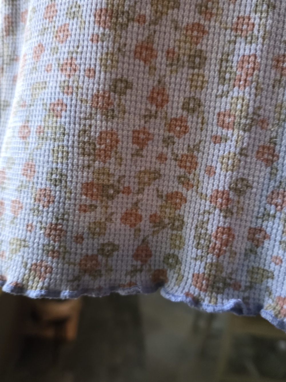 American Eagle Outfitters Blue Short Sleeve Ribbed Floral Tee - Picture 4 of 5